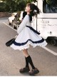 Heart Route Series OP White Sailor Suit V-Neck Design Bow Knots Decoration Long Sleeve Classic Lolita Dress