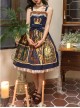 Glory Book Series Vintage Crown Jewels Pattern Print Classic Lolita Bow Knot Sling Dress