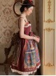 Glory Book Series Vintage Crown Jewels Pattern Print Classic Lolita Bow Knot Sling Dress