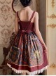 Glory Book Series Vintage Crown Jewels Pattern Print Classic Lolita Bow Knot Sling Dress