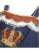 Glory Book Series Vintage Crown Jewels Pattern Print Classic Lolita Bow Knot Sling Dress