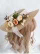 Forest Style Pastoral Style French Retro Flat Eaves Rose Flower Decoration Flat Hat