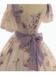 Fresh Small Dropped Shoulder Floral Pattern White Patchwork Lace Bubble Short Sleeve Classic Lolita Dress