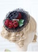 Classical Flower Decoration Pleated Lace Brim Lolita Top Hat