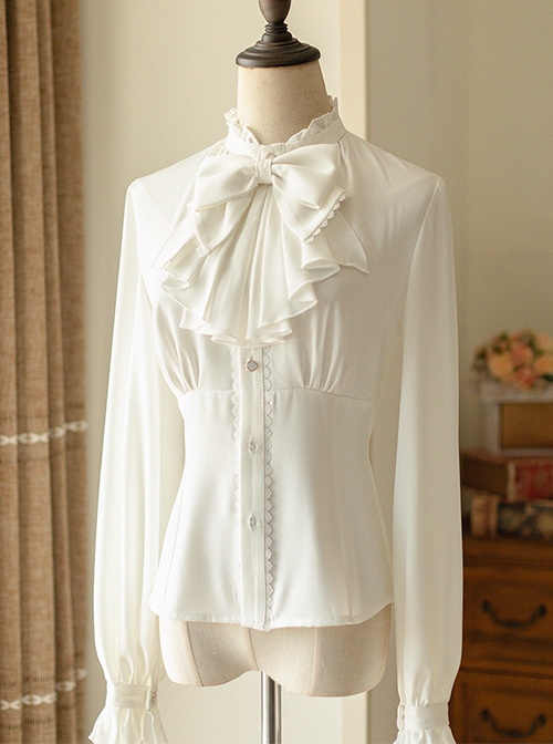 BOW COLLAR BIG SHIRT