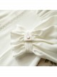 Ladies Simple White JK Inside Slim Fit Removable Big Bow Tie Long Sleeve Shirt