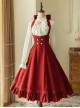 Elegant Slim Fit Detachable Halter Large Bow Striped Pocket Two-Wear Sling Classic Lolita Dress