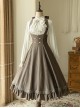 Elegant Slim Fit Detachable Halter Large Bow Striped Pocket Two-Wear Sling Classic Lolita Dress