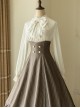 Elegant Slim Fit Detachable Halter Large Bow Striped Pocket Two-Wear Sling Classic Lolita Dress