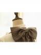 Elegant Slim Fit Detachable Halter Large Bow Striped Pocket Two-Wear Sling Classic Lolita Dress