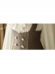 Elegant Slim Fit Detachable Halter Large Bow Striped Pocket Two-Wear Sling Classic Lolita Dress