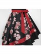 Large Bow High Waist Print Elegant Halter Detachable Belt Irregular Gothic Lolita Sleeveless Dress