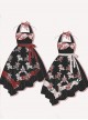 Large Bow High Waist Print Elegant Halter Detachable Belt Irregular Gothic Lolita Sleeveless Dress