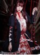 Elegant Small Square Collar Detachable Rose Ornament Pearl Bubble Long Sleeve Front Short Back Long Gothic Lolita Dress