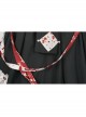 Elegant Small Square Collar Detachable Rose Ornament Pearl Bubble Long Sleeve Front Short Back Long Gothic Lolita Dress