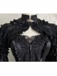 Black Lace Sling Corset Tail Top Flared Long Sleeve Fashion Ruffle Shawl Gothic Lolita Dress Set