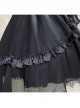 Black Lace Sling Corset Tail Top Flared Long Sleeve Fashion Ruffle Shawl Gothic Lolita Dress Set