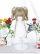 Classic Lolita Linen Cyan Japanese Style Double Ponytail Princess Cut Bangs Long Straight Hair Wig