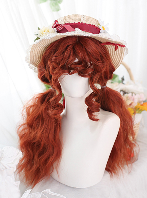 Classic Lolita Elegant Solid Color Slightly Curly Medium-Long Hair Bangs Wig