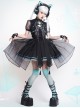 Tech Punk Style Colorful Butterfly Print Design Metal Buckle Decoration Lolita Dress Set