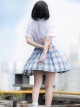 Hydrangea Series Classic Blue-Purple Plaid Simple High Waist A Version Pleated JK A-Shape Short Skirt