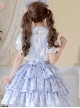Cute Doll Neckline Court Style Pleated Lace Decoration Puff Sleeves Classic Lolita White Blouse 