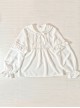 White Chiffon Doll Neckline Pleated Ruffle Detachable Long Sleeves Classic Lolita Shirt