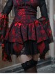 Hades Banquet Series Reddish Black Jacquard Design Lace Bow Knots Decoration Gothic Lolita Puffy Skirt