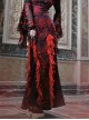 Gothic Hades Banquet Series Red Chiffon Wavy Pleats Decoration Sexy Jacquard Design Fishtail Skirt