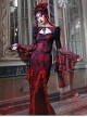 Gothic Hades Banquet Series Red Chiffon Wavy Pleats Decoration Sexy Jacquard Design Fishtail Skirt