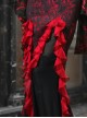 Gothic Hades Banquet Series Red Chiffon Wavy Pleats Decoration Sexy Jacquard Design Fishtail Skirt