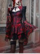 Gothic Hades Banquet Series Embossed Jacquard Embroidery Lace Strap Design Big Bell Sleeves Top