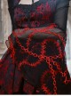 Gothic Hades Banquet Series Embossed Jacquard Embroidery Lace Strap Design Big Bell Sleeves Top