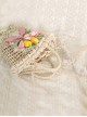 Tulip Lace Garden-Style Bow Knot Decoration Classic Lolita Straw Weave Bag