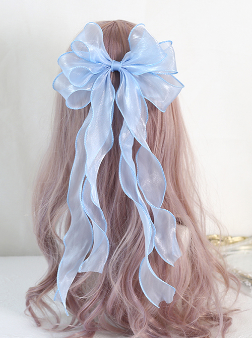 Japanese Style Mesh Classic Lolita Solid Color Flower Wedding Veil Bow Decoration Headdress