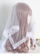 Japanese Style Mesh Classic Lolita Solid Color Flower Wedding Veil Bow Decoration Headdress