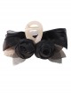 French Simplicity Tulle Roses Bow Knot Decoration Classic Lolita Hairpin Headwear