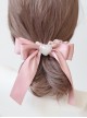 Classic Lolita Simple Solid Color Vintage French Pleated Pearl Bow Knot Decoration Hair Ring Headgear