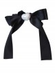 Classic Lolita Simple Solid Color Vintage French Pleated Pearl Bow Knot Decoration Hair Ring Headgear