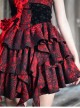 Hades Banquet Series Gothic Red Cross Design Three-Dimensional Lace Rose Jacquard Decoration Sleeveless Dress