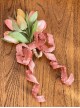 Matte Suede Tulip Three-Dimensional Bouquet Bow Decoration Classic Lolita Hairpin