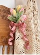 Matte Suede Tulip Three-Dimensional Bouquet Bow Decoration Classic Lolita Hairpin