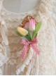 Tulip Three-Dimensional Bouquet Bow Knot Metal Border Decoration Classic Lolita Hairpin