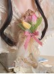 Tulip Three-Dimensional Bouquet Bow Knot Metal Border Decoration Classic Lolita Hairpin