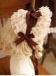 Classic Lolita BNT Layered Pleated Lace Design Brown Bow Knots Decoration Headband