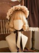 Classic Lolita BNT Layered Pleated Lace Design Brown Bow Knots Decoration Headband