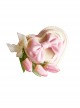 Heart-Shaped Three-Dimensional Design Tulip Flower Bow Knot Decoration Classic Lolita Hat