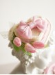 Heart-Shaped Three-Dimensional Design Tulip Flower Bow Knot Decoration Classic Lolita Hat