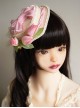 Heart-Shaped Three-Dimensional Design Tulip Flower Bow Knot Decoration Classic Lolita Hat