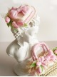 Heart-Shaped Three-Dimensional Design Tulip Flower Bow Knot Decoration Classic Lolita Hat